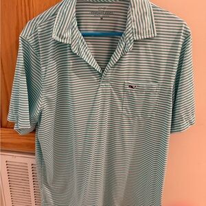 Vineyard Vines Men's Green Striped Polo